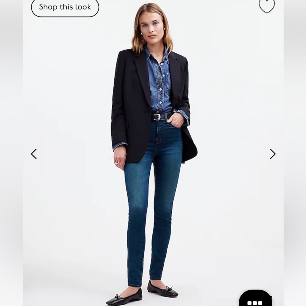 Madewell 10” High Rise Skinny Blue Denim Jeans size 29T